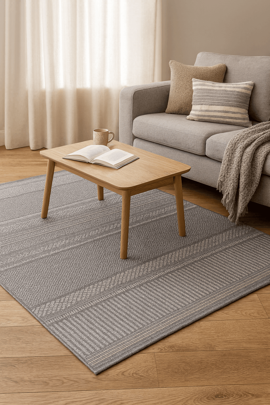 Dywan Sznurkowy Szary 120x170