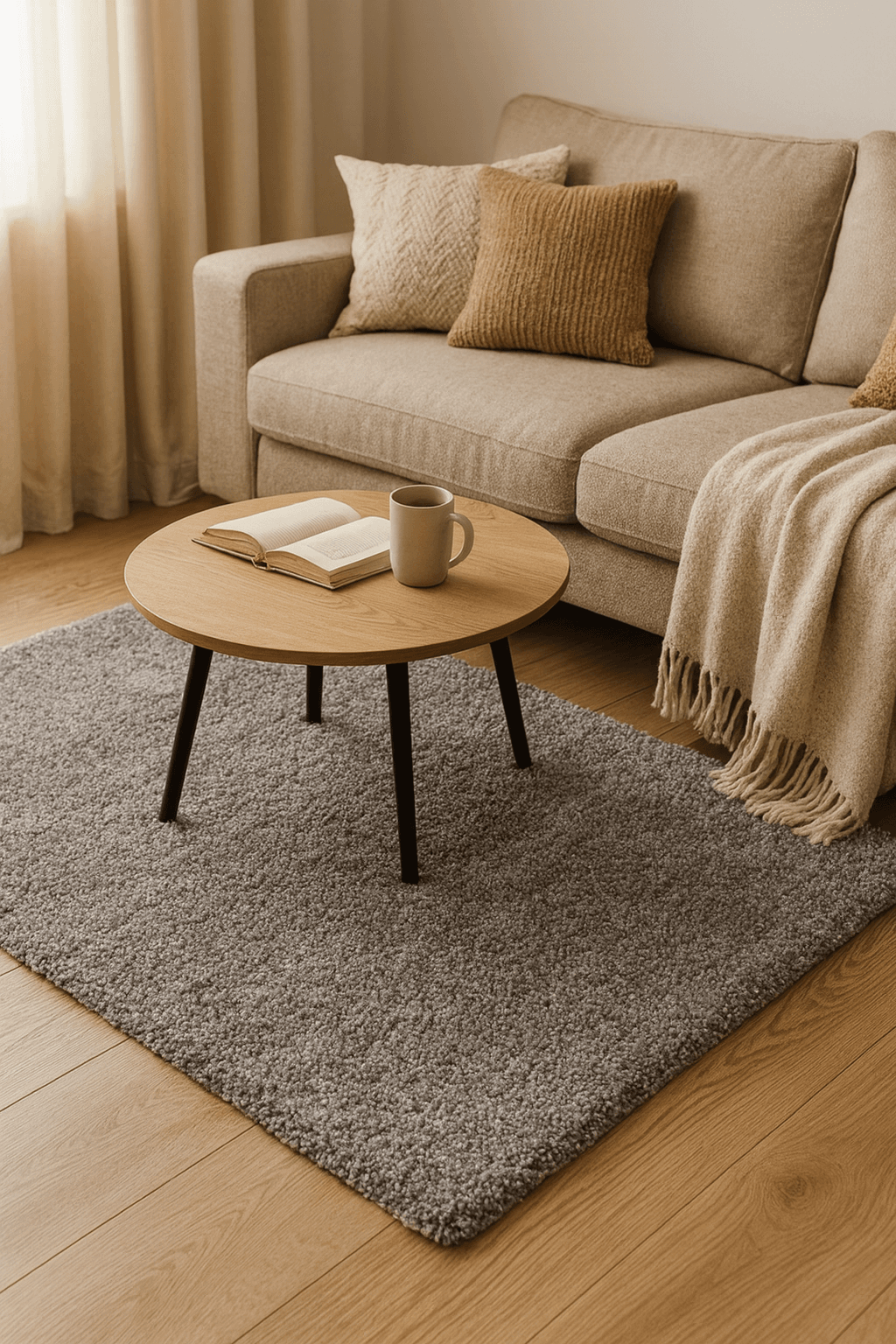 Dywan shaggy jasny szary 120x170