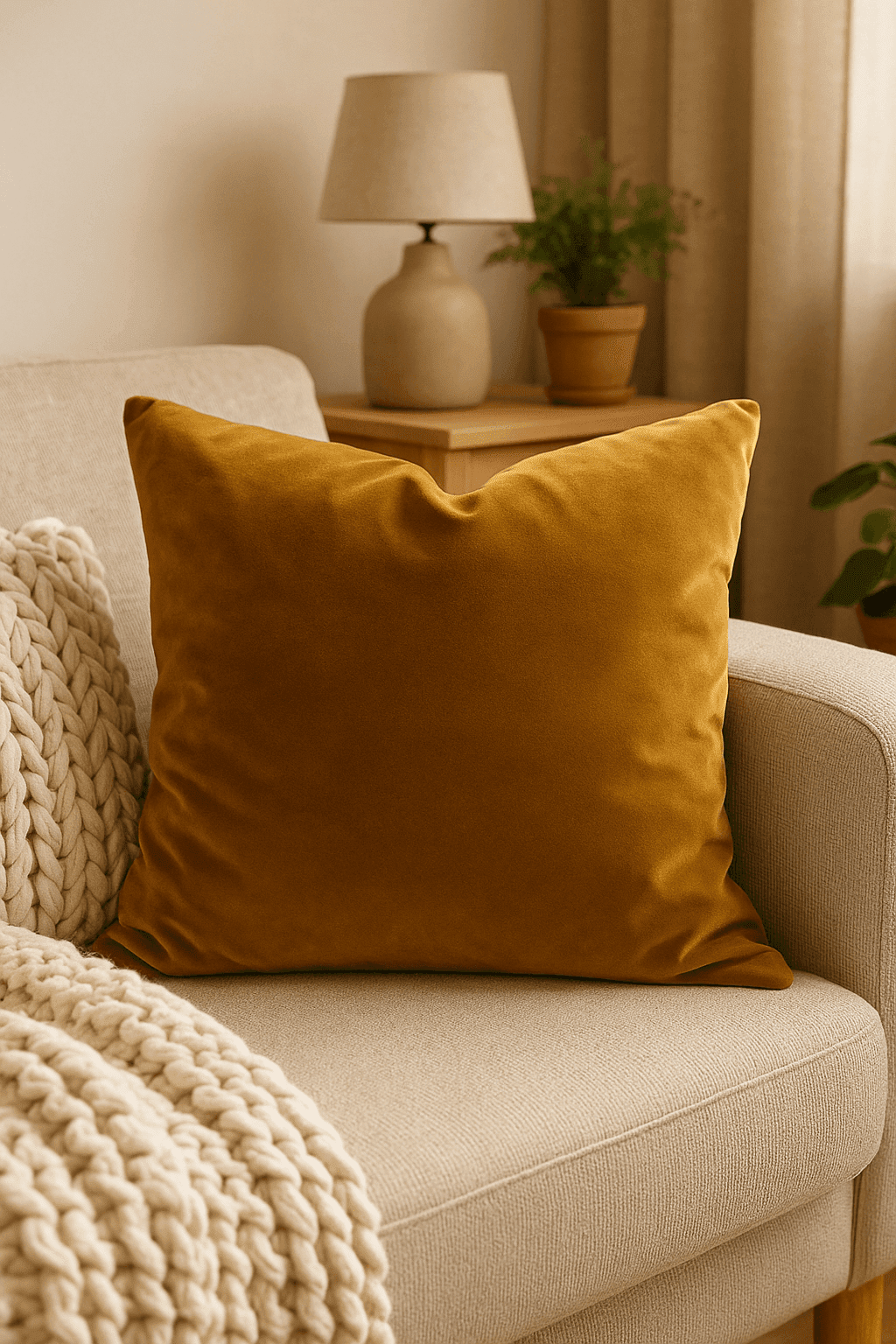 Poszewka welurowa 45x45 rdzawa