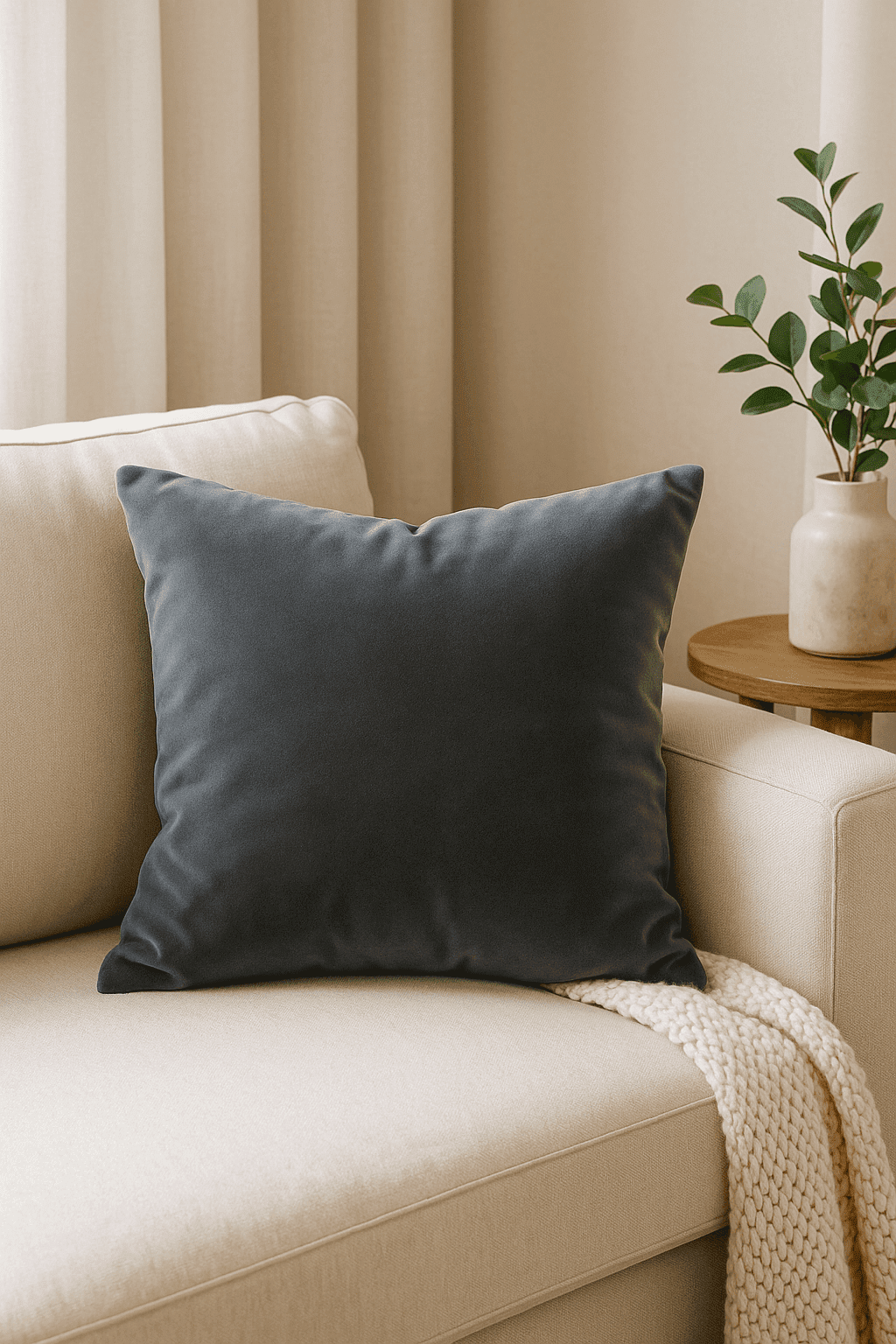 Poduszka welurowa 40x40 szara