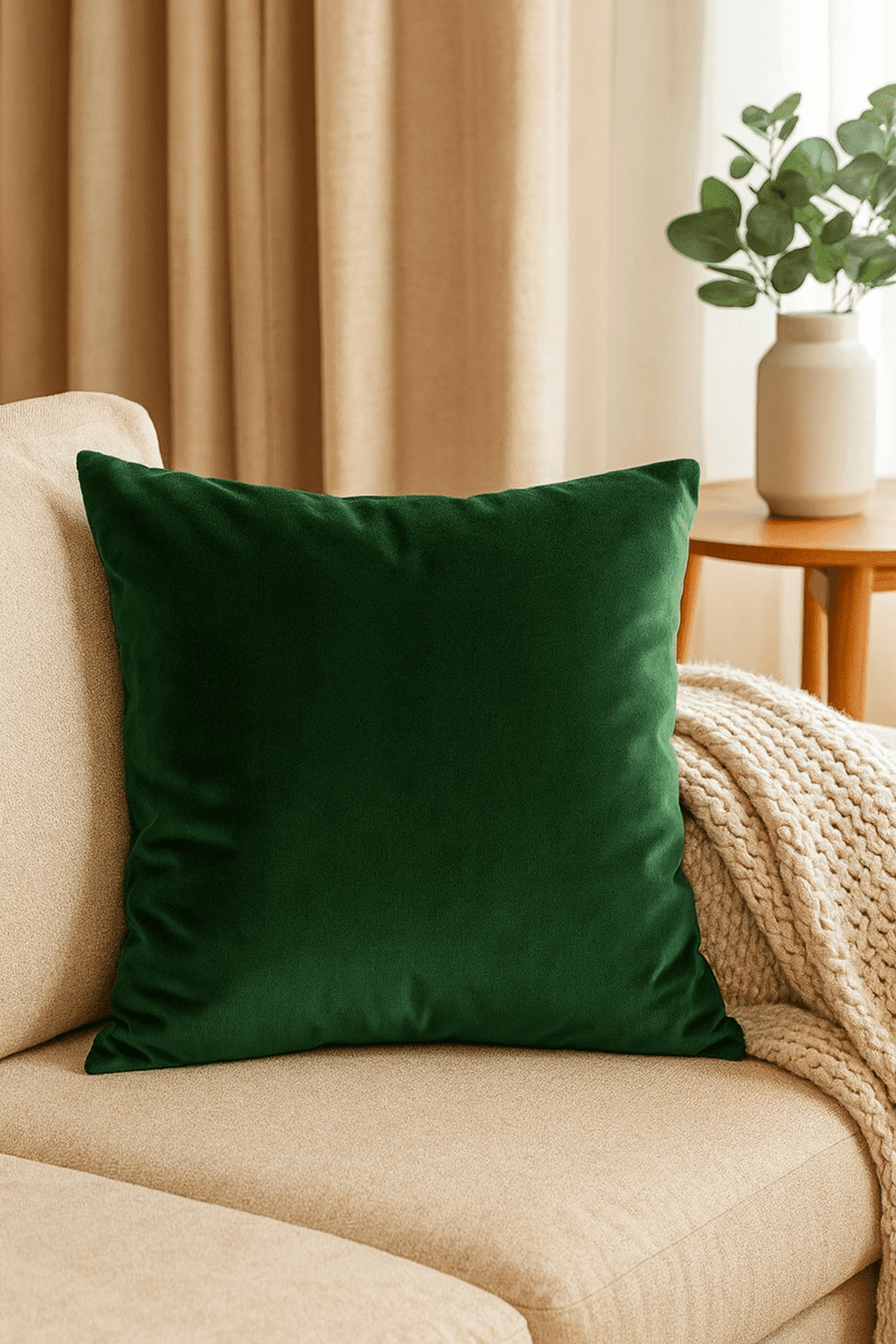 Poszewka welurowa 45x45 zielona