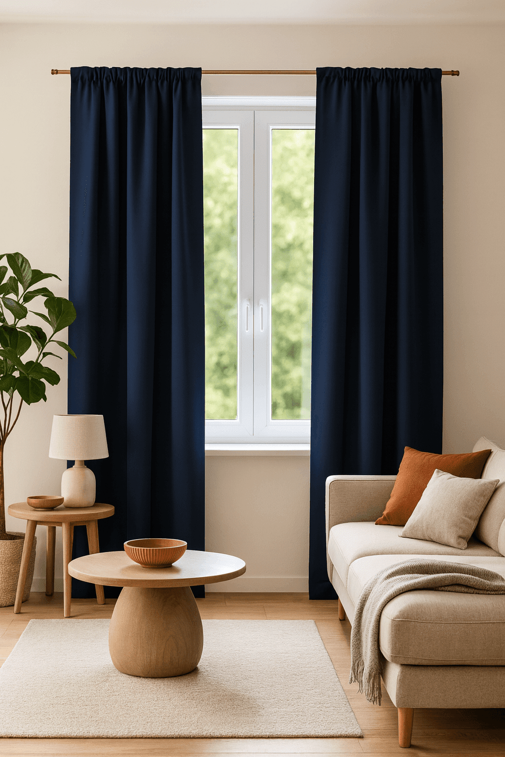 Zasłona zaciemniająca granatowa na taśmie